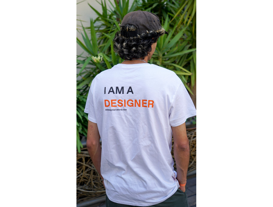 Camiseta I AM A DESIGNER hombre/blanco