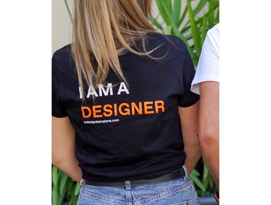 Camiseta I AM A DESIGNER mujer/negro