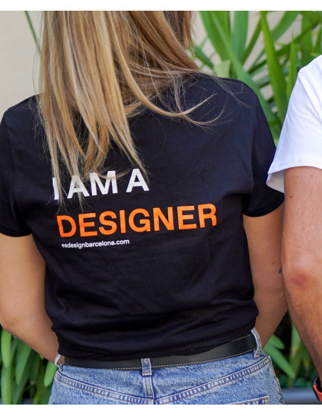 Camiseta I AM A DESIGNER mujer/negro