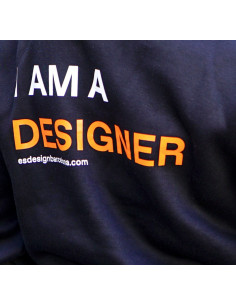 Camiseta I AM A DESIGNER hombre/negro