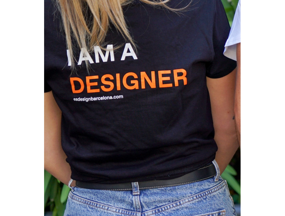 Camiseta I AM A DESIGNER hombre/negro