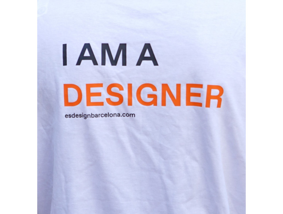Camiseta I AM A DESIGNER mujer/blanco