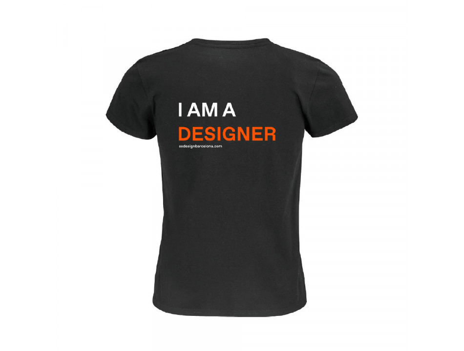 Camiseta I AM A DESIGNER mujer/negro