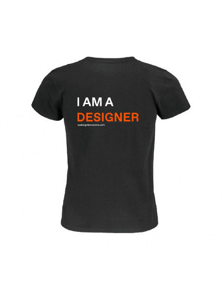 Camiseta I AM A DESIGNER mujer/negro