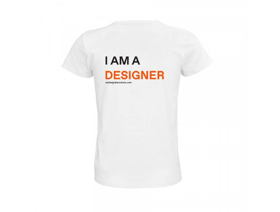Camiseta I AM A DESIGNER mujer/blanco