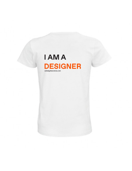 Camiseta I AM A DESIGNER mujer/blanco