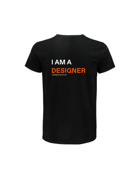 Camiseta I AM A DESIGNER hombre/negro