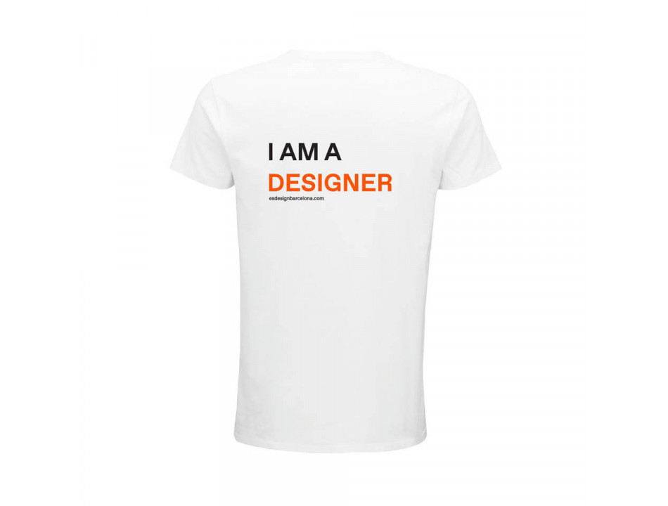 Camiseta I AM A DESIGNER hombre/blanco