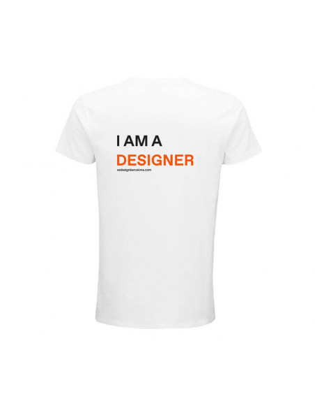Camiseta I AM A DESIGNER hombre/blanco