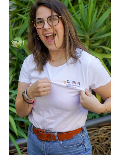 Camiseta I AM A DESIGNER mujer/blanco