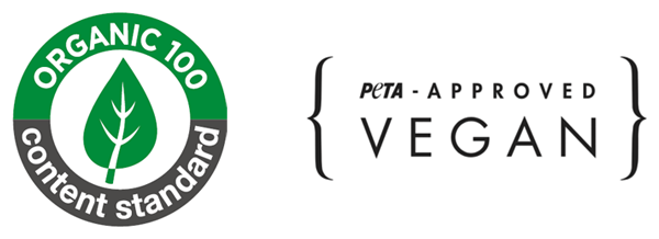 Organic 100, PETA approved vegan
